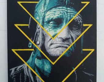 Aviator - Handmade Stencil art - Steet art - Artwork - Spray on canvas.