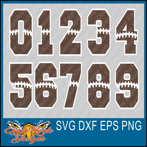 Football Numbers SVG DXF EPS Png Cut File Silhouette