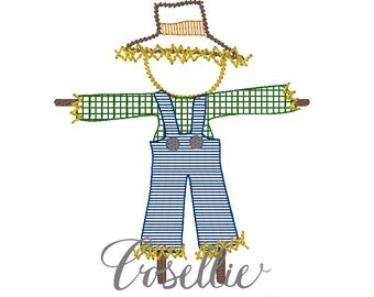 Scarecrow embroidery design, Fall embroidery design, Vintage stitch scarecrow, Thanksgiving embroidery design, Vintage Thanksgiving
