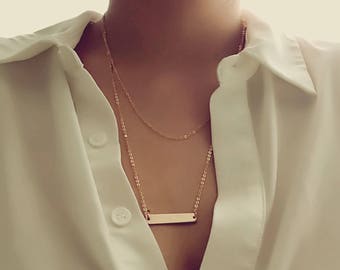 Rose Gold Layered Necklace Gold Necklace feminist Necklace Layering necklace friendship set - 3LYD