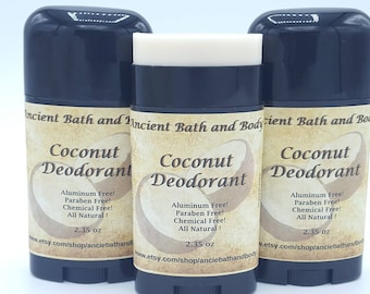 Coconut Scented Deodorant, Aluminum Free Deodorant, Natural Deodorant, Artisan Deodorant, Chemical Free Deodorant, Vegetarian Deodorant