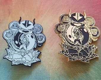 White Glow Murdered Black Appa & Avatar the Last Airbender Hat Pin V2