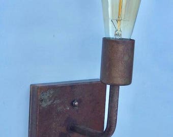 Rusted Steel Square Sconce