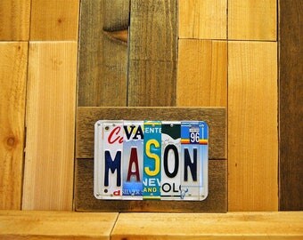 Boy's / Girl's College Dorm Room Decor Custom License Plate Name Sign