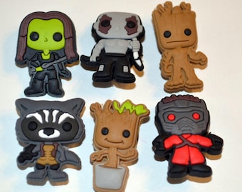Lot 6 jibbitz guardians of the galaxy (badges for fangs)
