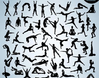 60 PREMIUM Gymnastics Silhouettes / Sports Silhouettes / INSTANT DOWNLOAD / Clipart / Vector graphic / Silhouettes / Clip Art