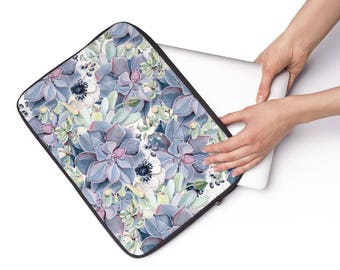 Laptop Sleeve Succulent Pattern - Available in 3 sizes