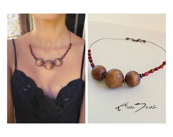 Tribal Necklace. -Necklace, Tribal Necklace, wood, beads.