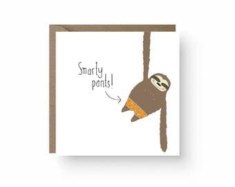 Smarty Pants Sloth Card