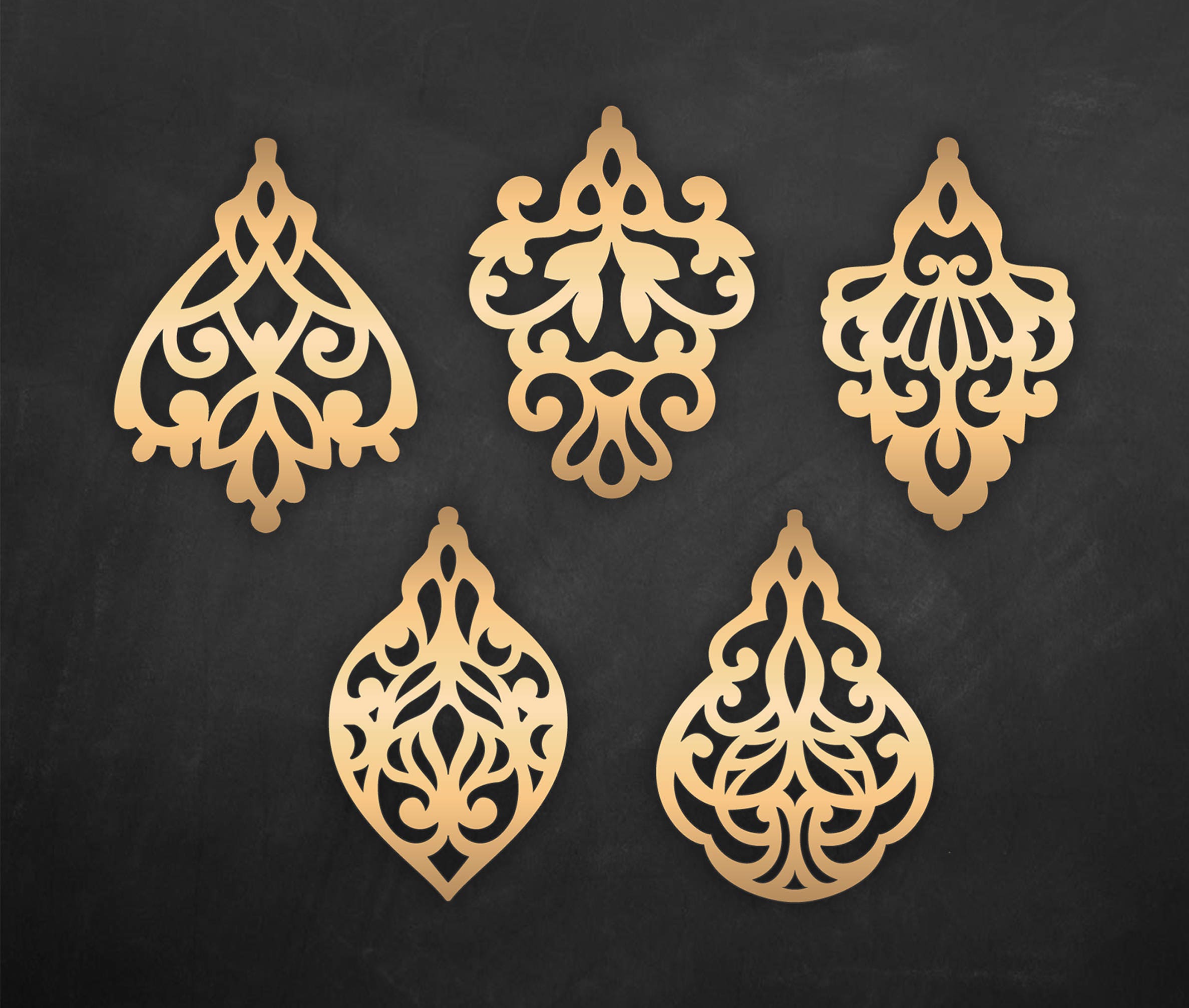 Download Set Ornamental Pendant templates, vector Cutting File ...