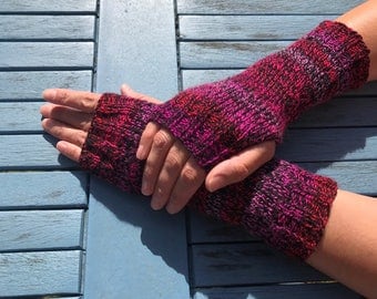 Hand knitted fingerless gloves, wrist warmers, arm warmers, fingerless mittens, winter accessories, gifts for women.