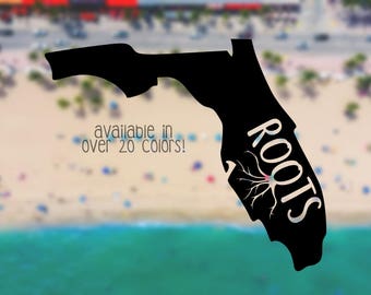 Florida Decal, Florida Roots Decal, Decal for Car, YETI Decal, Car Decal, Phone Decals, Latop Decals, Vinyl Decals, Waterproof Decals