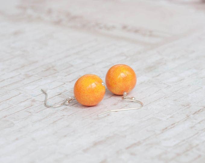 Orange earrings, Orange drop earrings, Orange dangle earrings, Earrings orange, Orange Ohrringe, Pendientes naranja, Orecchini arancioni