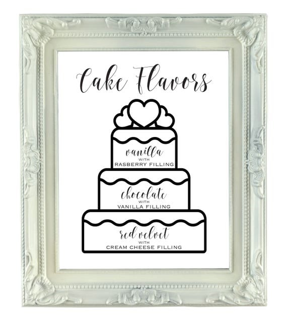 Wedding Cake Flavors Sign