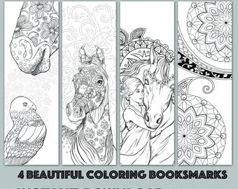 adult coloring bookmark printable bookmark diy bookmarks