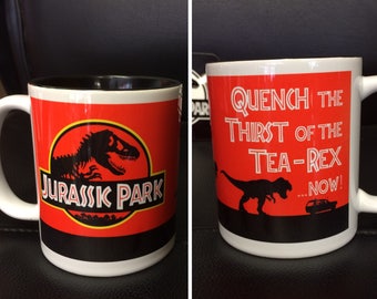 Jurassic Park Ceramic Mug - Steven Spielberg - T-Rex - Tyrannosaurus Rex - Dinosaur