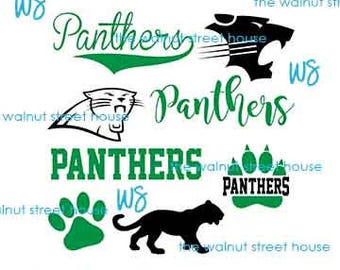 SVG - Panther SvG. JPG included. Digitally downloadable file only Mascot Panther Logo TEam Spirit Logo, Panther Clipart