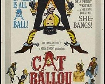 Cat Ballou Jane Fonda Lee Marvin Movie Rare Vintage Poster