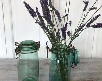 Vintage French set of 2 L'Ideale canning jar