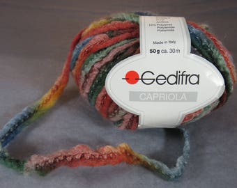 Pelote Laine, laine fantaisie, Gedifra Capriola, laine boheme, pelote dégradé multicolore, laine vierge, création tricot crochet