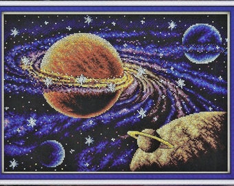 Milky Way Scenery Style Stamped Cross Stitch Kits