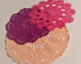 Trio of matching doilies