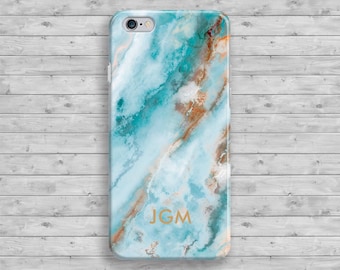 Monogram iPhone 7 plus Case, iPhone 7 Case, Marble iPhone 6S Case, Personalized iPhone 6 Plus Case, Turquoise iPhone SE Case, iPhone 5S Case
