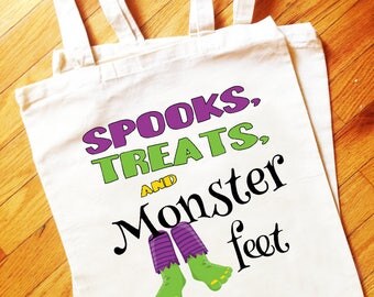 Halloween, Trick or Treat Bag, Candy Bag, Halloween Tote, Reusable Tote, Halloween Party, Halloween Gift, Halloween Shirt, Tote, Bag