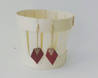 Sophie earrings leather and glitter