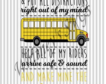 Help Me to Be Friendly Cautious and Kind School Bus SVG DXF Cutting File