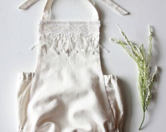 Shelby's Romper: baby romper, toddler romper, lace fringe romper, white romper, photoshoot outfit, boho romper, baby shower gift