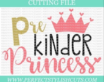 PreK Princess SVG, DXF, EPS, png Files for Cutting Machines Cameo or Cricut - Back To School Svg, Pre-K Svg, Preschool Svg, Prek Shirt