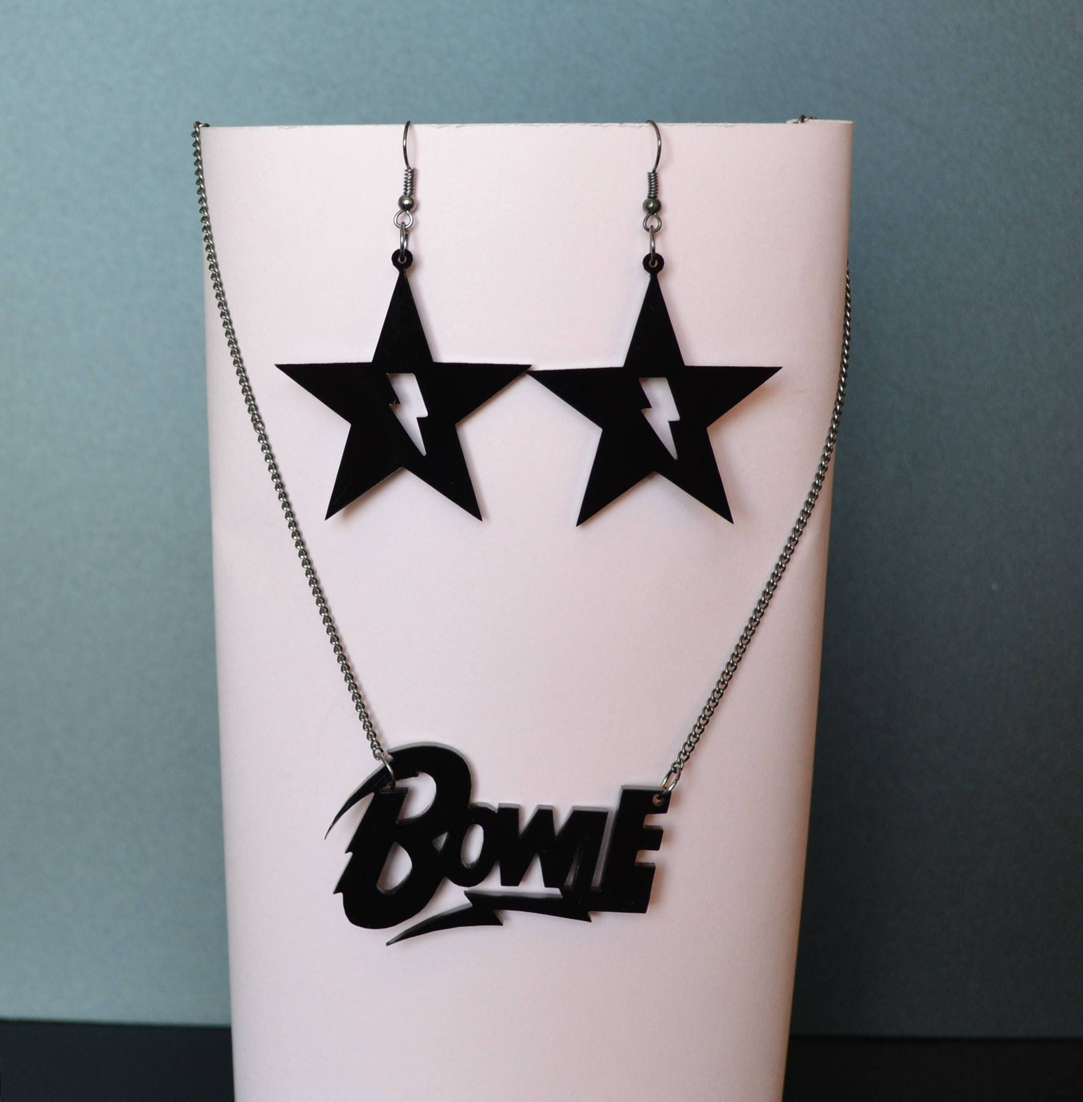David Bowie Jewelry Set Necklace David Bowie earring David