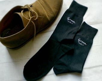 Handmade Wedding Day socks, Groom socks, Wedding , custom groom socks