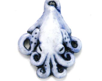 Cephalopod Pendant (Porcelain't Cobalt)