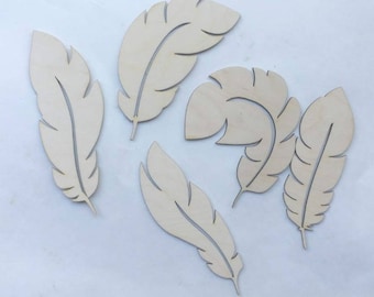 Feathers Wooden cutout, Feather lot, Feather blanks,Wooden Feather, Wreath Decorations, Blank Wood Cut outs, Wooden Blanks, Wooden Shapes