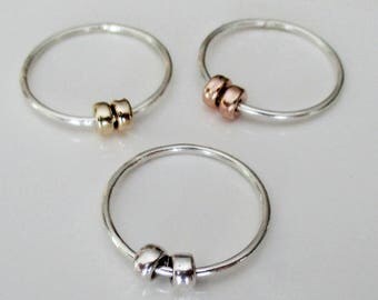 Dharma Fidget Ring, Worry Ring, Anxiety Ring, Sterling Silver, Rose Gold, Yellow Gold