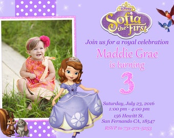 Sofia the First Invitation Printable, Sofia the First Birthday Party