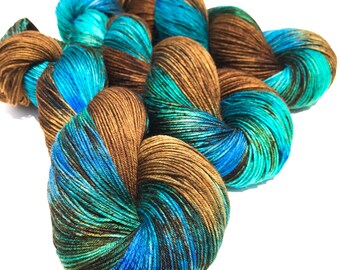 Cripple Creek- Hand dyed yarn, sock weight, Superwash Merino, 463 yards, speckled yarn