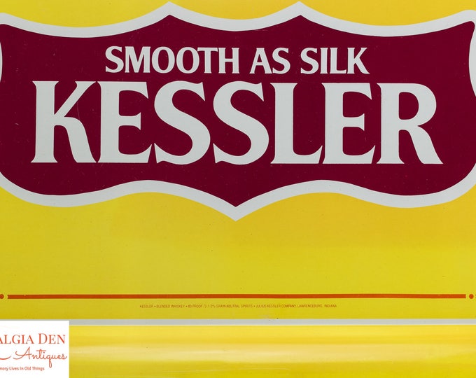 Vintage Bar Serving Tray | Kessler Whiskey | Vintage Barware | Bar Decor