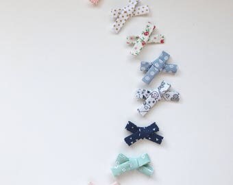 Skinny Hand Tied Bow, Fabric Bow Headband, Fabric Bow Hair Clip, School Girl Bow, Toddler Hair Clip, Nylon Headband, Baby Headband