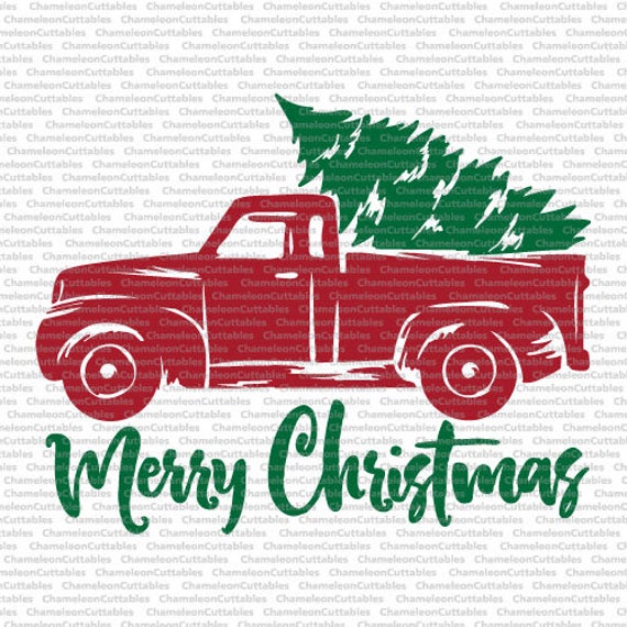 Download Christmas Truck svg cut file decal vector tree winter
