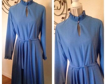 Anniversary Sale Vintage Robin's Egg Blue Ruffle Dress