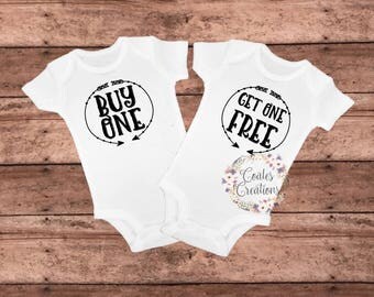 Twins onesies//matching bodysuits//humor onesie//baby shower gift//mothers day gift//twin humor//unique