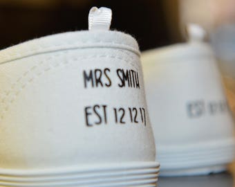 Personalised Wedding Shoe Decals, flat shoes, converse, trainers, heels