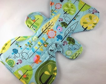 Birds and Trees - Blue - 9.5" inch - 2L- Reusable Cloth Pad