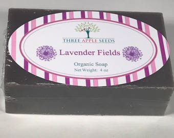 Lavender Fields Bar Soap, Essential Oil Soap, Vegan Soap, Natural Soap, Lavender Essential Oil Bar Soap
