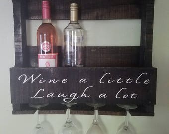 Rustic Pallet Wine Rack