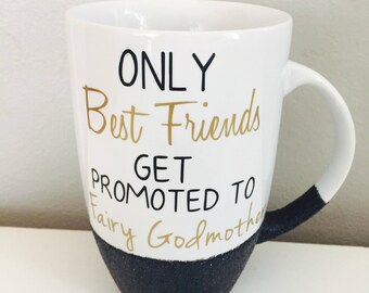 Fairy Godmother Mug- Godmother Gift- Baptism Gift- New Baby Gift- Glitter Mug