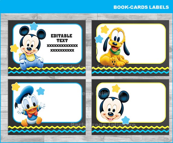 mickey mouse baby school label name label name tag